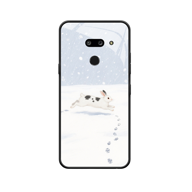 LG G8s ThinQ Hülle und das hüpfende Kaninchen im Schnee