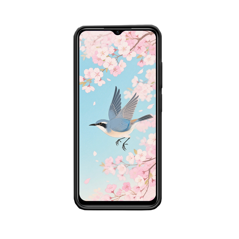 Redmi 10 5G Hülle mit Thrush - Zarte Frühlingspoesie im Kirschblütenhain – Bild 2
