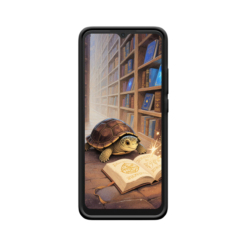 Redmi 10C Hülle mit Schildkröte - Magische Entdeckungen in der Bibliothek – Bild 2