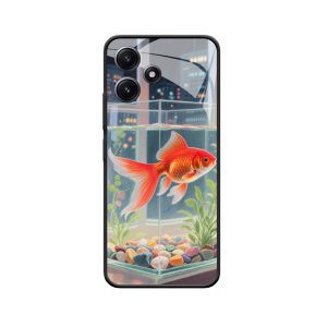 Redmi 12 Hülle mit Goldfisch - Stilles Traumtanz im Glaskasten