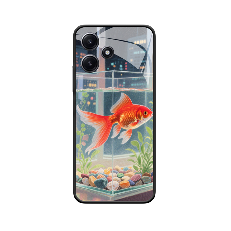Redmi 12 Hülle mit Goldfisch - Stilles Traumtanz im Glaskasten