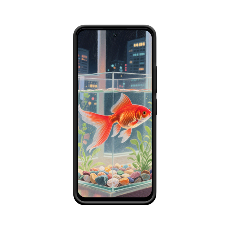 Redmi 12 Hülle mit Goldfisch - Stilles Traumtanz im Glaskasten – Bild 2