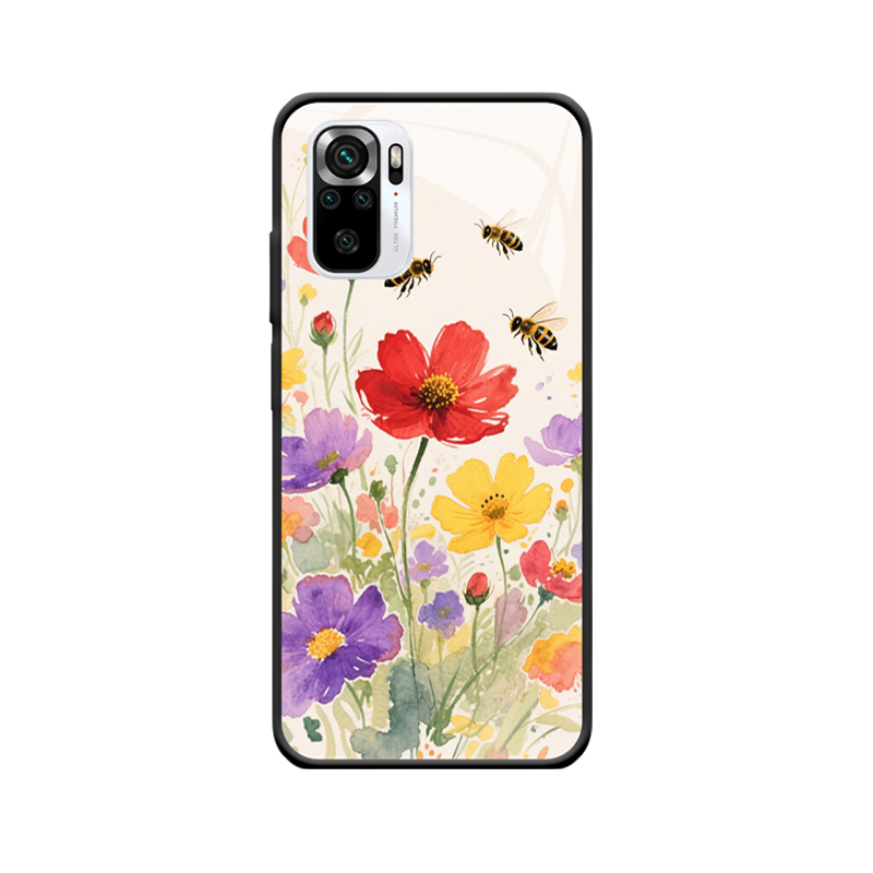 Bienen tanzen, Romantik zwischen Blumen – Redmi Note 10S Hülle