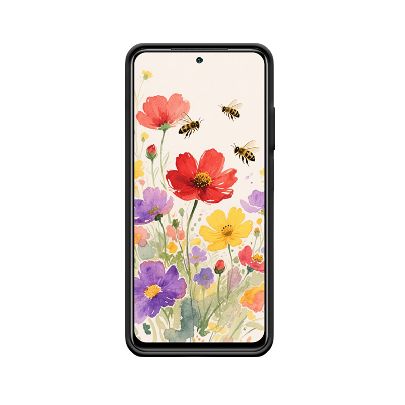 Bienen tanzen, Romantik zwischen Blumen – Redmi Note 10S Hülle – Bild 2
