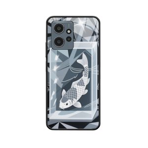 Redmi Note 12 Hülle mit Koi - Zeitlose Karpfenkunst in Grautönen