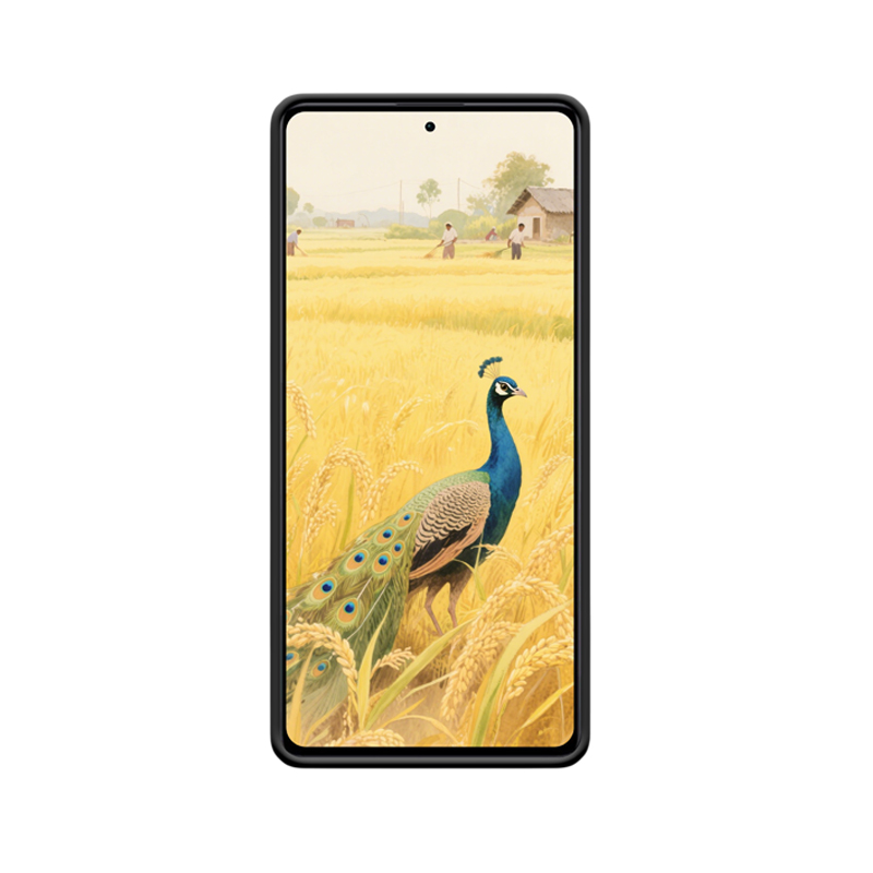 Redmi Note 12 Pro 5G Hülle mit Pfau - Ländliche Idylle im Goldregen – Bild 2
