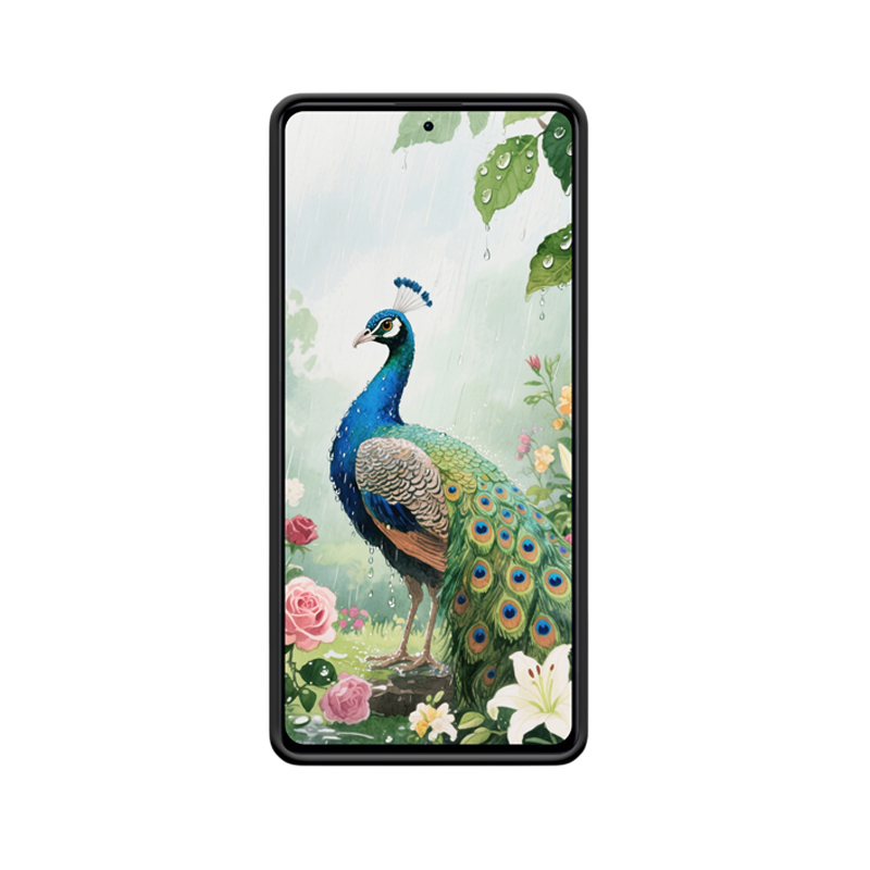 Redmi Note 12 Pro+ 5G Hülle mit Pfau - Regenbogen über Blumengarten – Bild 2