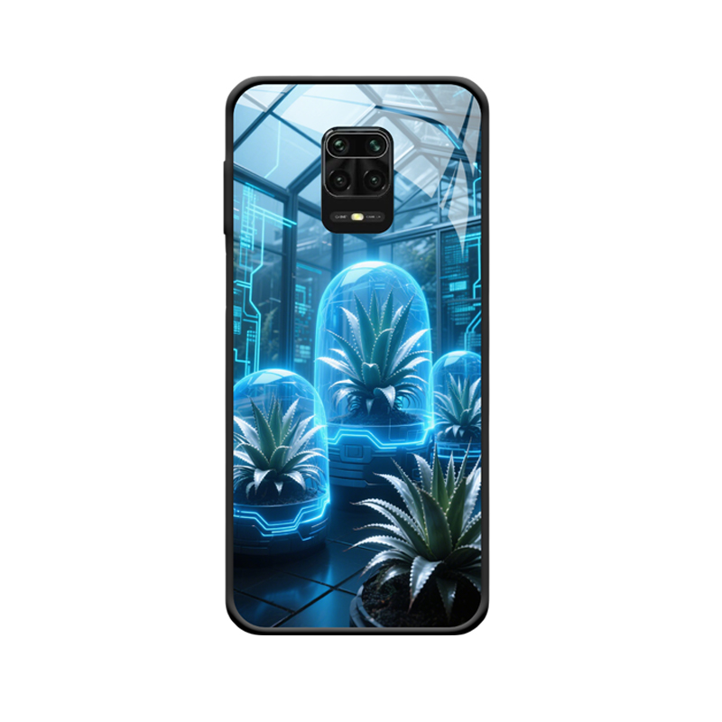 Redmi Note 9 Hülle mit Agave - Natur trifft Cyberpunk im Gewächshaus