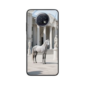 Redmi Note 9T Hülle mit majestätischem Pferdeprofil - Eleganz vor antiker Kulisse