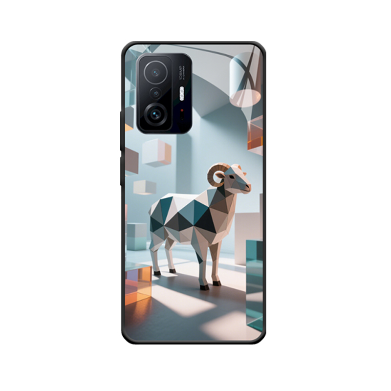 Futuristische Eleganz: Xiaomi 11T Hülle mit geometrischem Schafsmuster