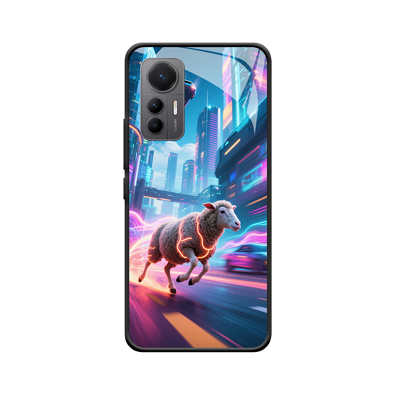 Neonpunk-Träume: Xiaomi 12 Lite Hoesje mit rebellischem Schafsmotiv