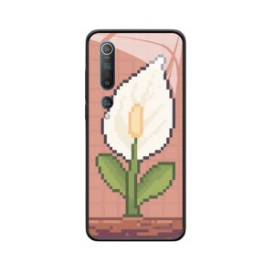 Xiaomi Mi 10 Hoesje: Pixel-Weiße-Blume - Zauber der Spathiphyllum