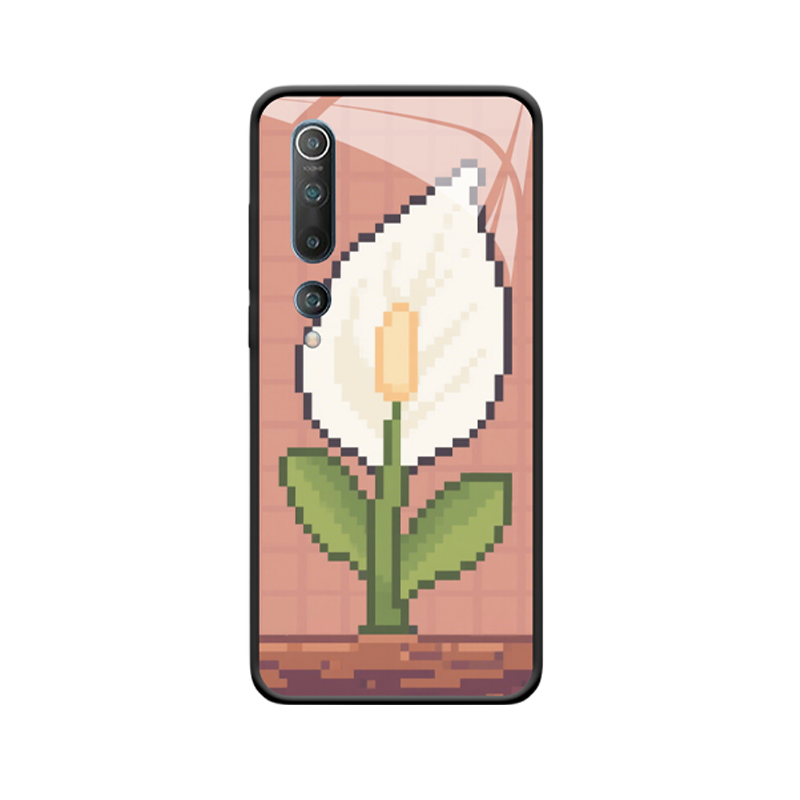 Xiaomi Mi 10 Hoesje: Pixel-Weiße-Blume - Zauber der Spathiphyllum