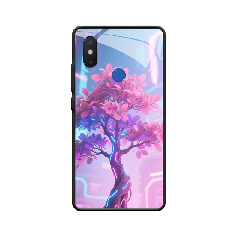 Xiaomi Mi 8 SE Hülle mit Geldbaum – Cyberpunk-Synthese aus Natur und Technologie