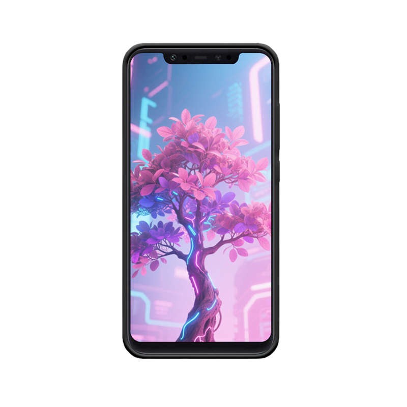 Xiaomi Mi 8 SE Hülle mit Geldbaum – Cyberpunk-Synthese aus Natur und Technologie – Bild 2