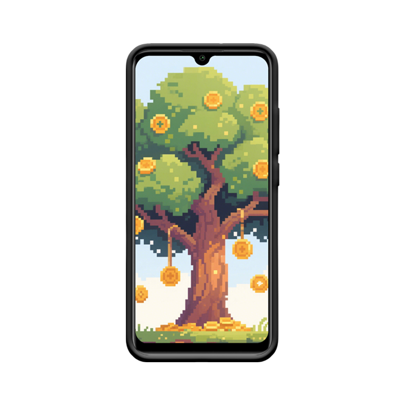 Xiaomi Mi A3 Hülle mit Geldbaum - Pixeliger Reichtum und Retro-Gaming-Charme – Bild 2