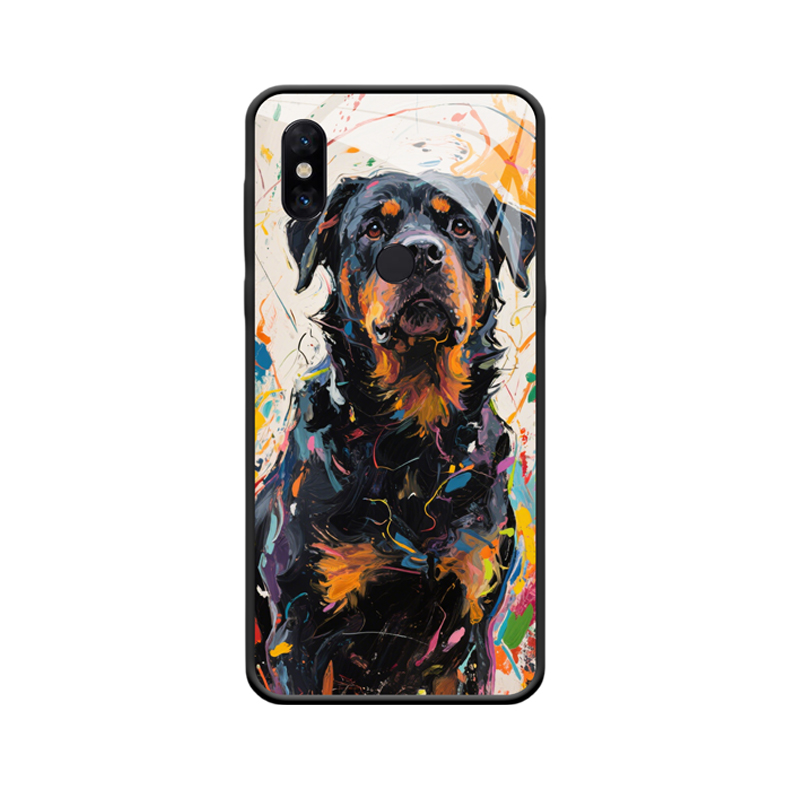 Xiaomi Mi Mix 3 Hülle mit Hund - Künstlerische Fusion von Kraft und Farben