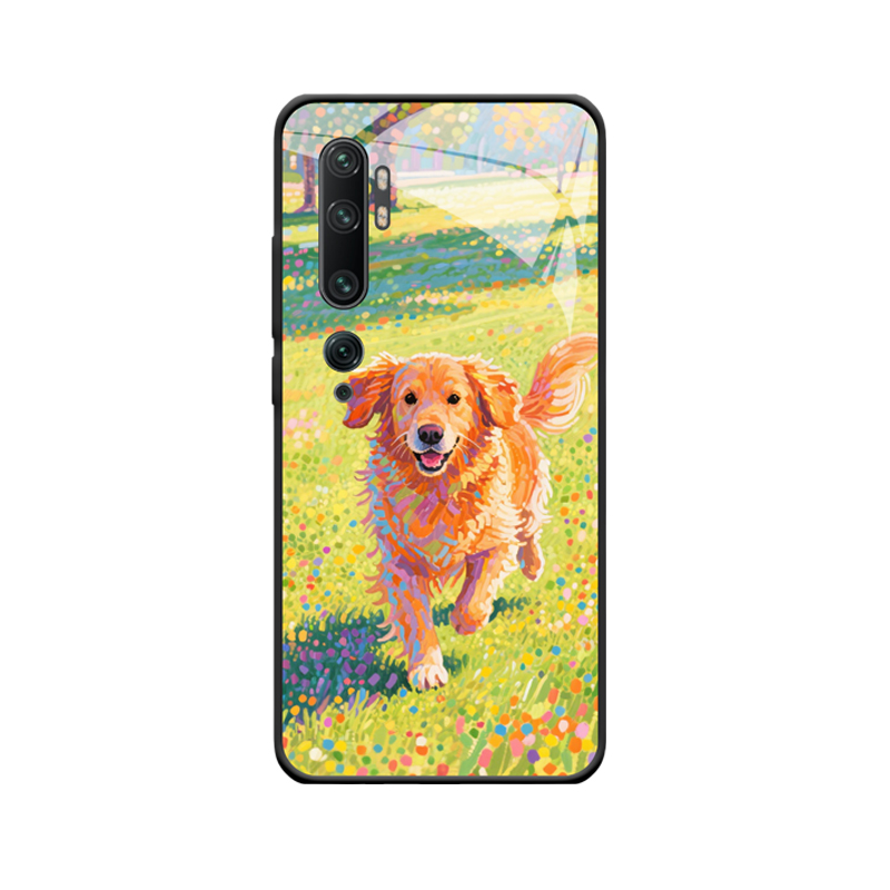Xiaomi Mi Note 10 Hülle mit Hund - Sonnige Farbexplosion im Grasland