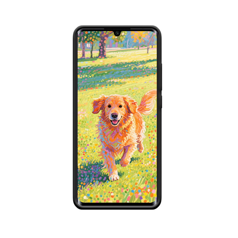 Xiaomi Mi Note 10 Hülle mit Hund - Sonnige Farbexplosion im Grasland – Bild 2