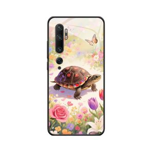 Xiaomi Mi Note 10 Pro Hülle mit Schildkröte - Sanfte Eleganz im Blütenmeer