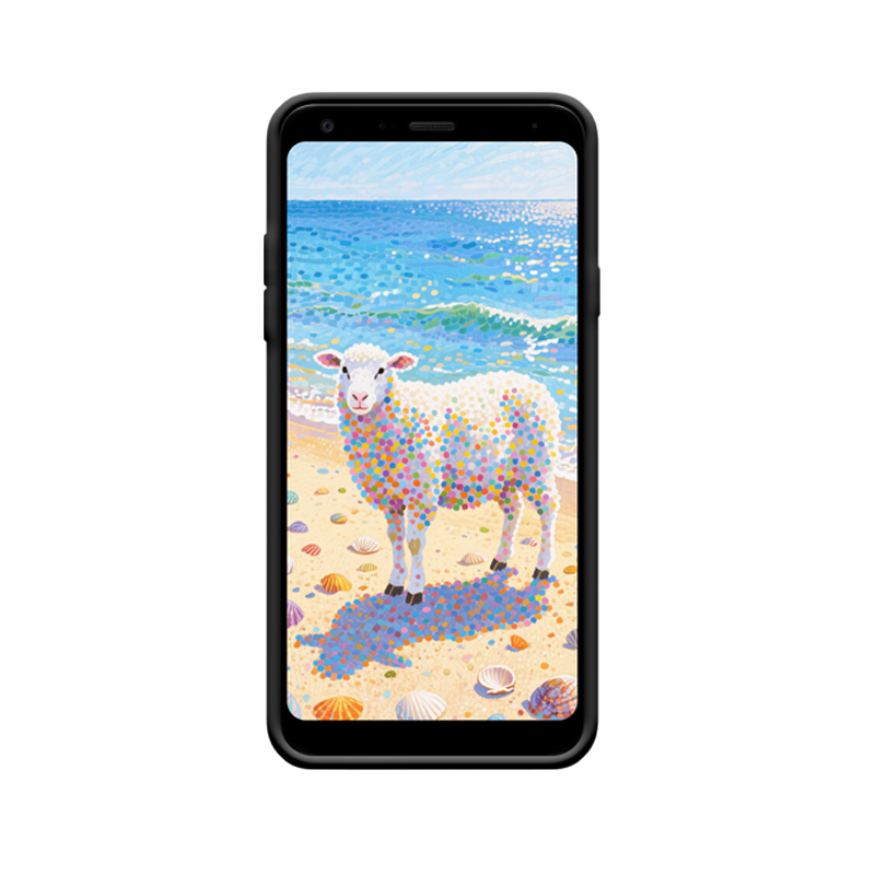 LG Q7 Hülle und das bunte Schaf am Strand – Bild 2