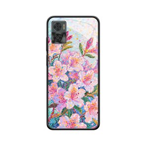 Moto E22i Hülle mit Rhododendron - Zarte Mosaikblütenpracht