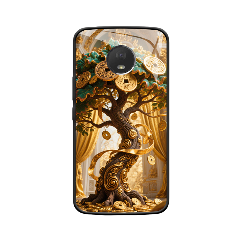 Moto E4 Plus Hülle mit Geldbaum - Prächtiges Reichtumserblühen
