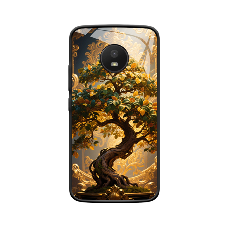 Moto E4 Hülle mit Geldbaum - Glanzvoller Reichtum