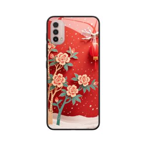 Moto E40 Hülle mit Rhododendron - Winterzauber in Rot und Weiß