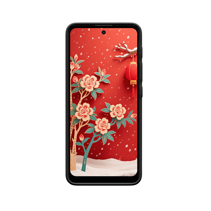Moto E40 Hülle mit Rhododendron - Winterzauber in Rot und Weiß – Bild 2