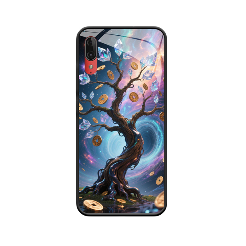 Moto E6 Plus Hülle mit Geldbaum - Kosmische Reichtumsfusion