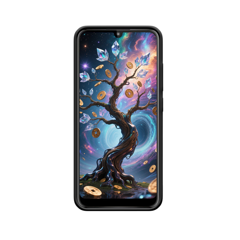 Moto E6 Plus Hülle mit Geldbaum - Kosmische Reichtumsfusion – Bild 2