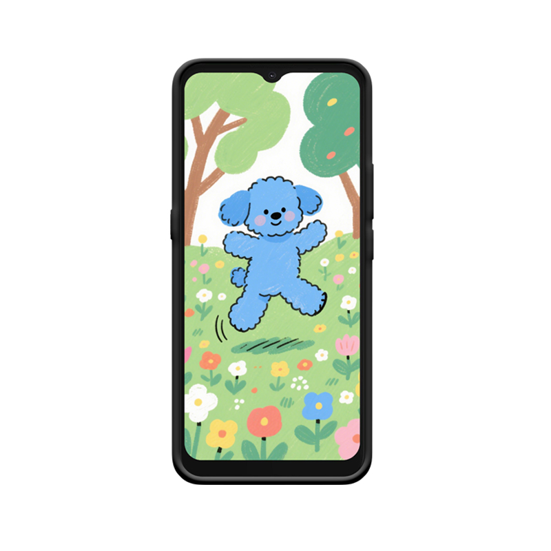 Moto E7 Hülle und der fröhliche blaue Welpe im Frühling – Bild 2