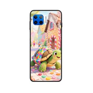 Moto G 5G Plus Hülle und die fröhliche Schildkröte im Zuckerstadt