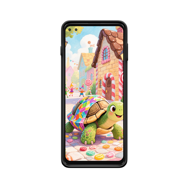 Moto G 5G Plus Hülle und die fröhliche Schildkröte im Zuckerstadt – Bild 2