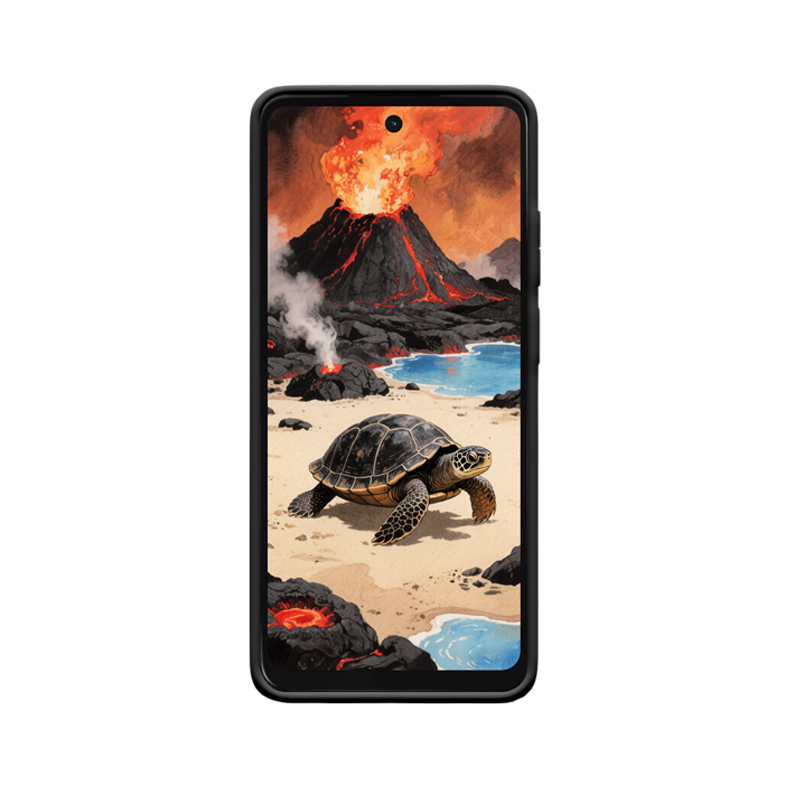 Moto G 5G Hülle und die ruhige Schildkröte am Vulkanstrand – Bild 2