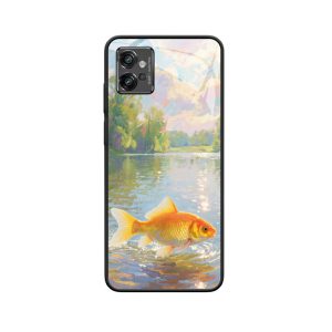 Goldfisch springt: Moto G32 Natur und Beweglichkeit