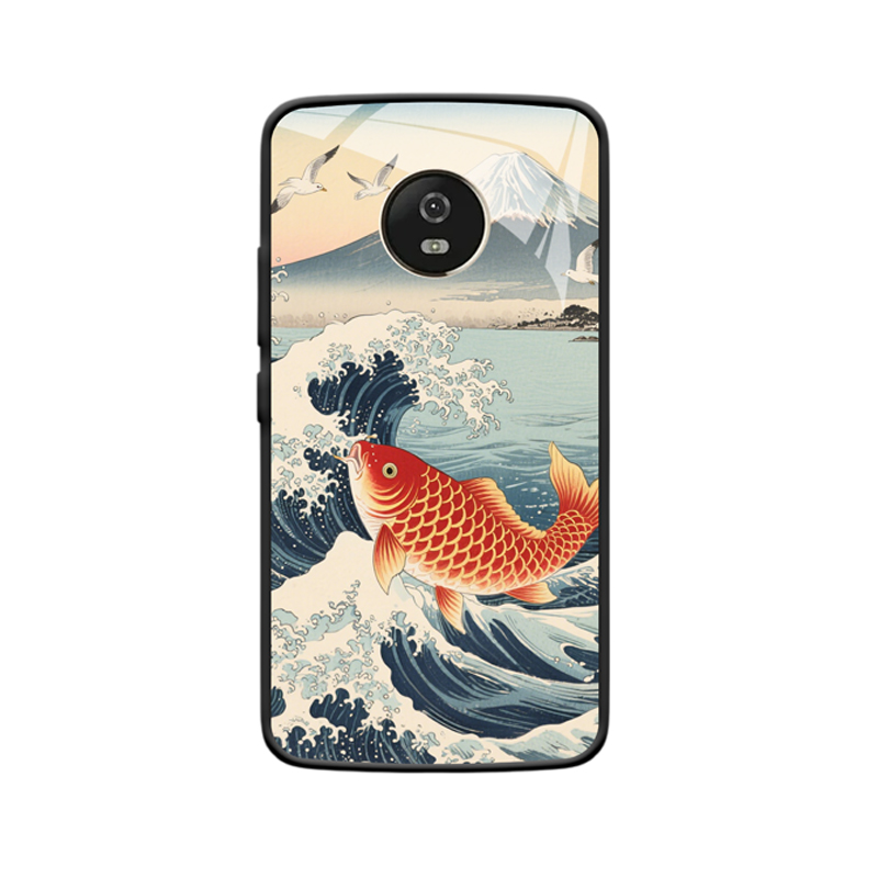 Koi springt über das Meer: Die natürliche Eleganz der Moto G5 Plus Hülle