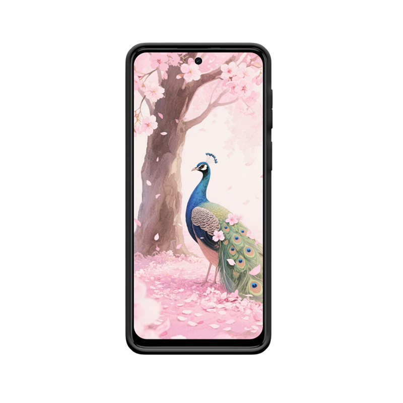 Moto G54 5G Hülle: Die poetische Schönheit des Pfauens im Frühling – Bild 2