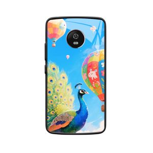 Moto G5S Hülle: Der romantische Flug von Pfau und Heißluftballons