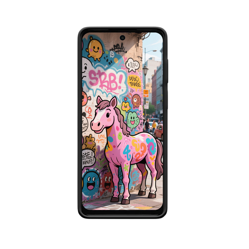 Moto G62 5G Hülle: Das lebhafte Pferd in der Straßenkunst – Bild 2