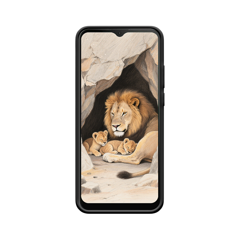 Moto G8 Power Lite Hülle und der sanfte Löwe, der die Jungen beschützt – Bild 2
