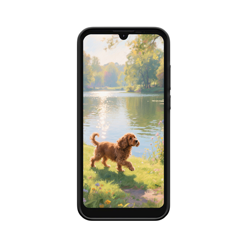 Moto e6s Hülle und der glückliche Welpe im Sonnenschein – Bild 2