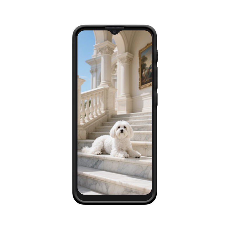 Moto e7 power Hülle und der elegante ruhende weiße Welpe – Bild 2