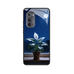 Motorola Edge (2022) Hülle mit Spathiphyllum - Natürliche Nachtpoesie