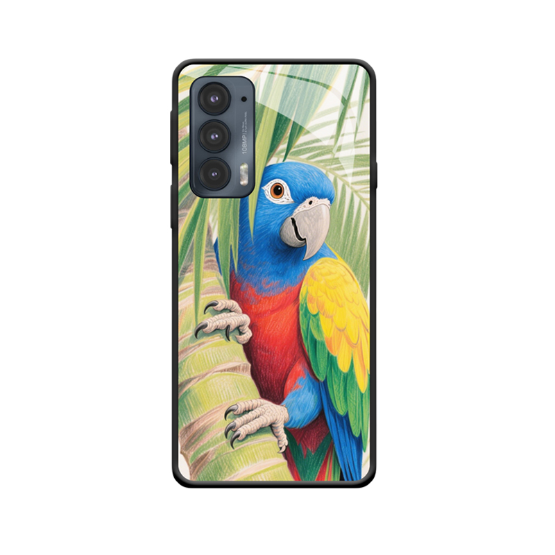 Der Motorola Edge Hülle in Papageienfarben