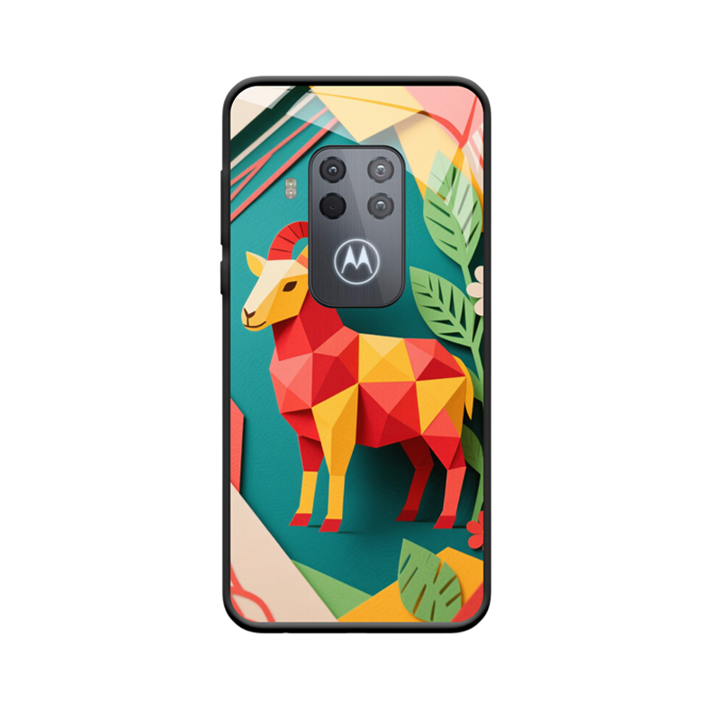 Motorola One Zoom Hülle und die lebendige geometrische Schafkunst