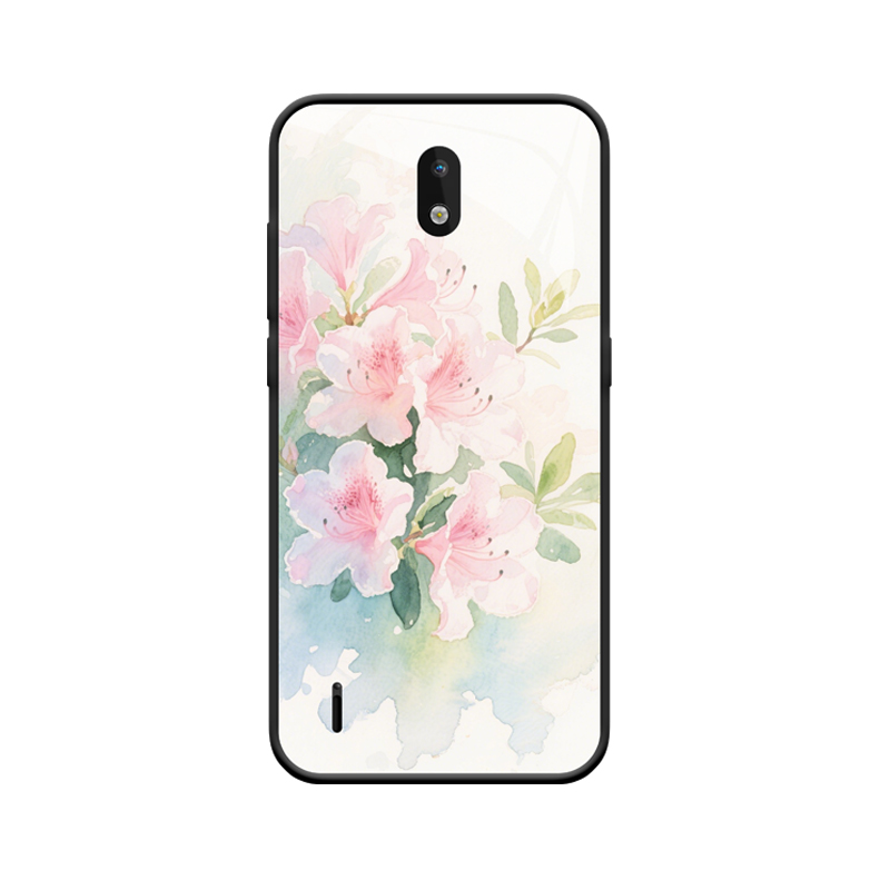 Rhododendron sanft blühend, Nokia 1.3 Hülle spiegelt den Frühlingsmorgen