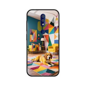 Nokia 4.2 und der farbenfrohe Kunstgarten mit dem Hund