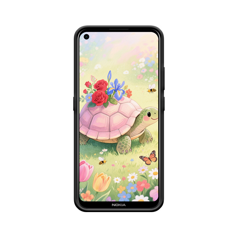 Nokia 5.4 Hülle und die entspannte Schildkröte im Blumenfeld – Bild 2